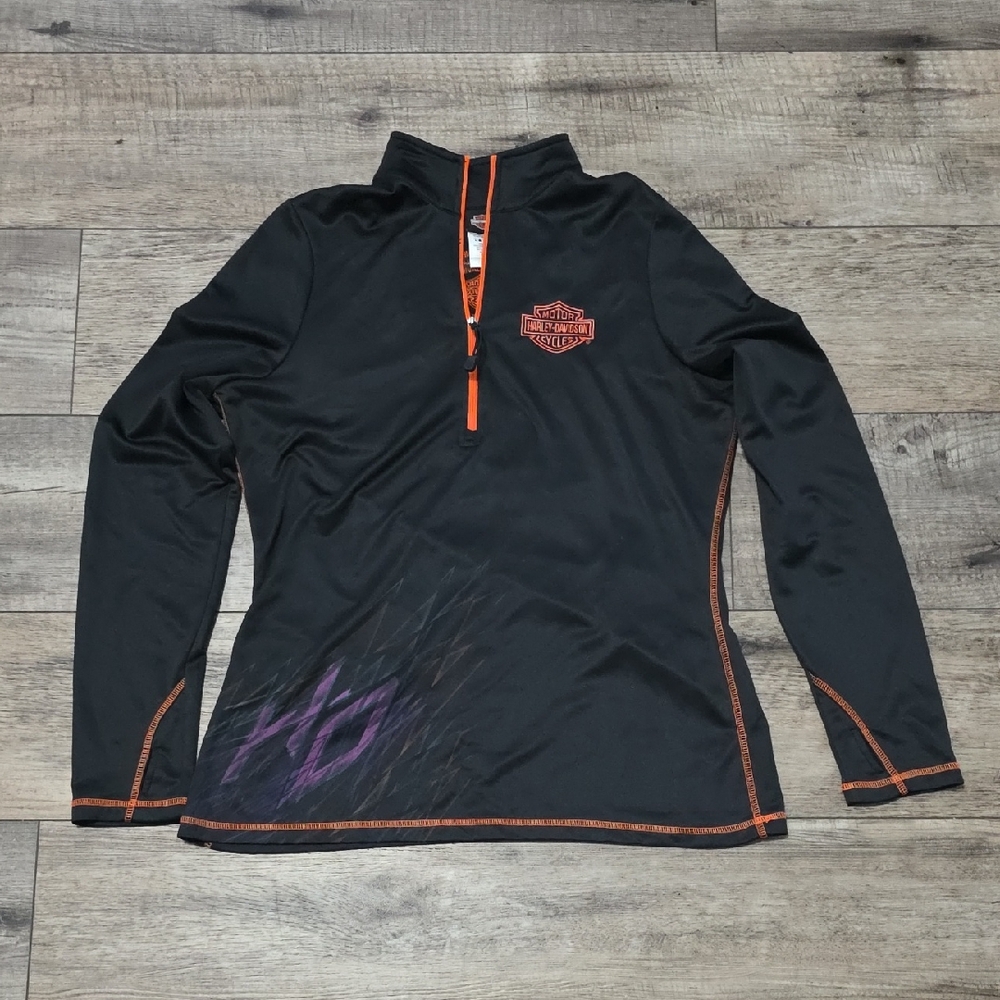 Harley Davidson Daytona Beach FL 1/4Zip Pullover Sweater